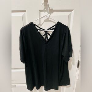 ‼️Lane Bryant 18/20 Black Short Sleeve V-Neck Top
